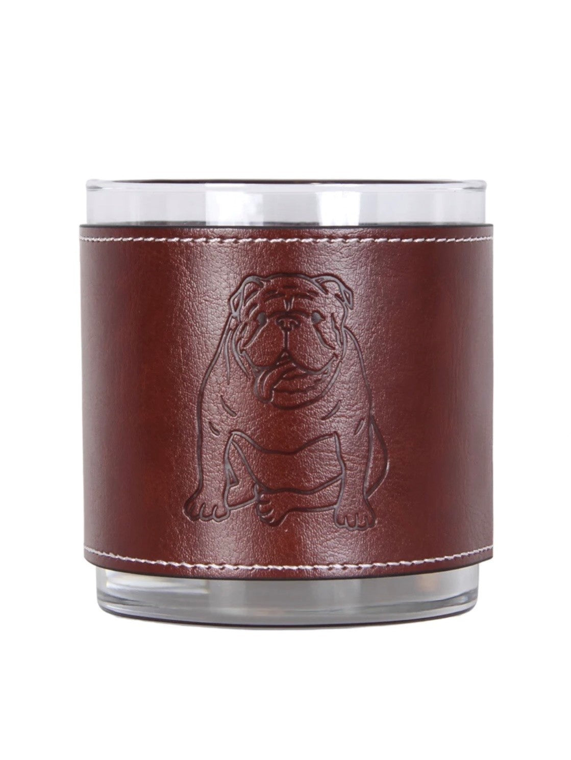 Bulldog Leather Rock Glass - BB