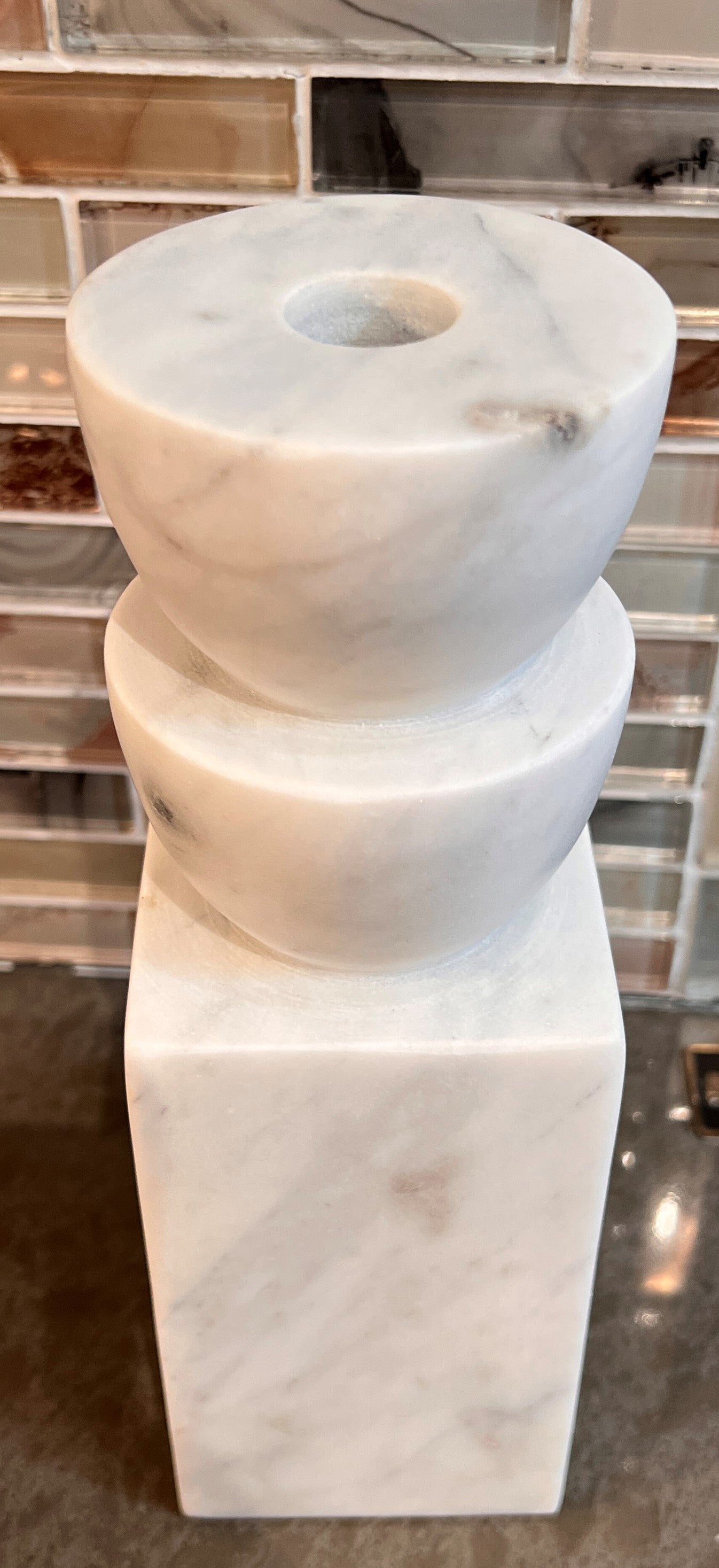 Stacked Marble Candle Holder- AJ