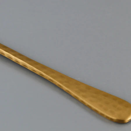 Long Gold Hammered Spoon