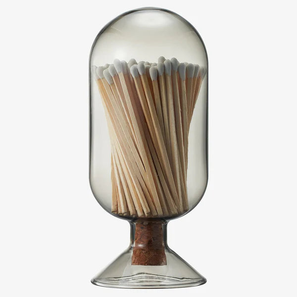Smoke Grey Glass Match Holder