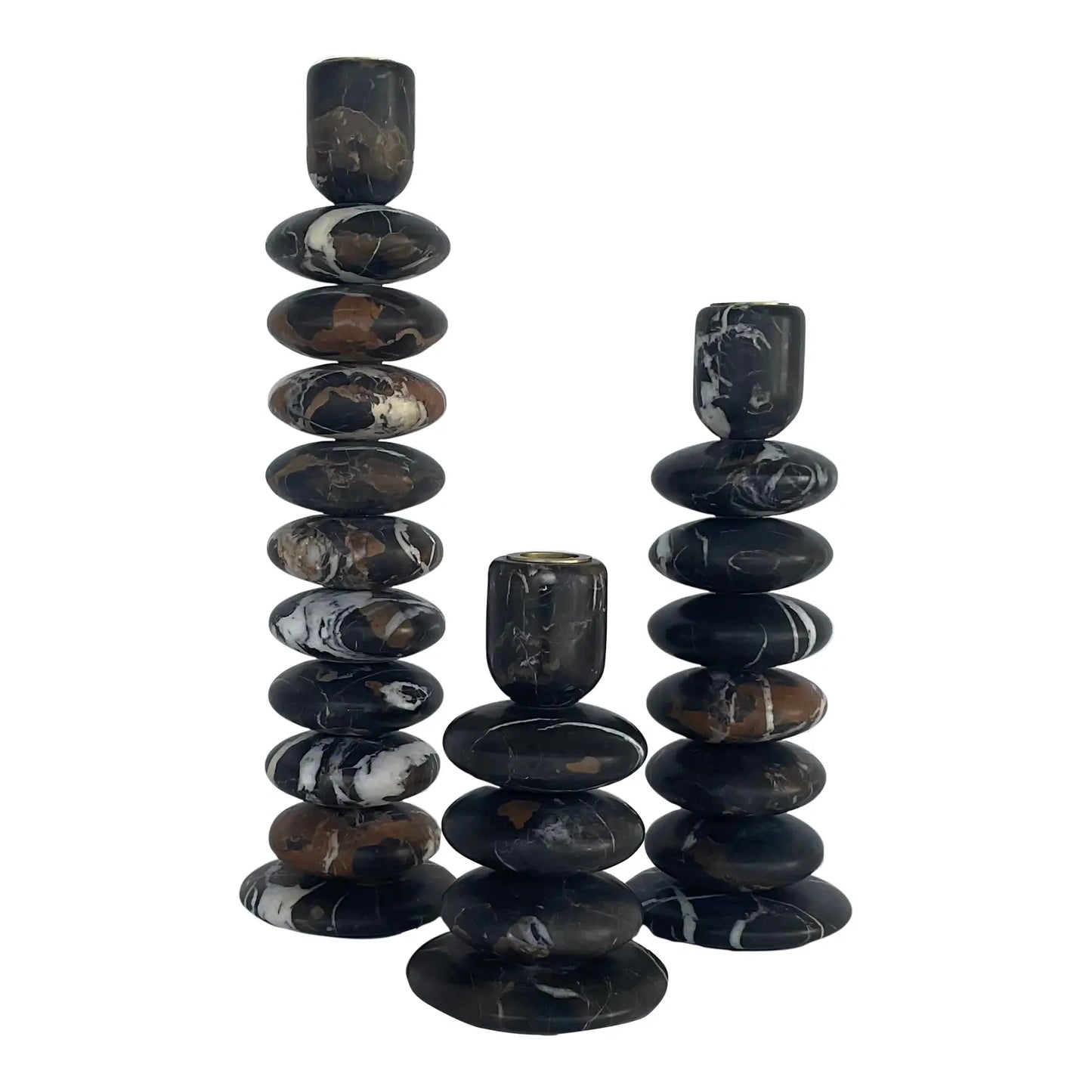 Washed Stone Candle Holder Set-McRae