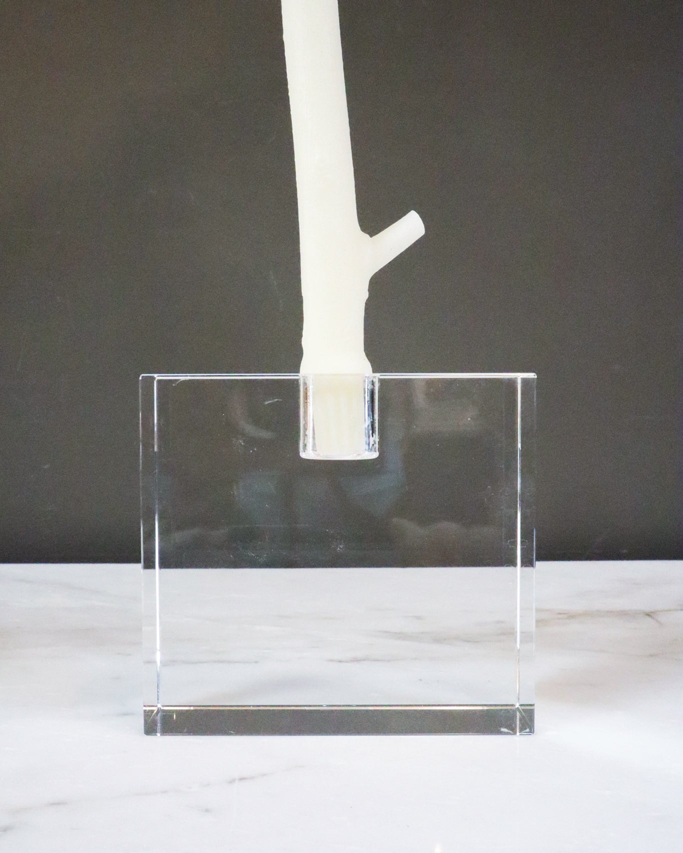 Glass Candle Holder, Square-BM