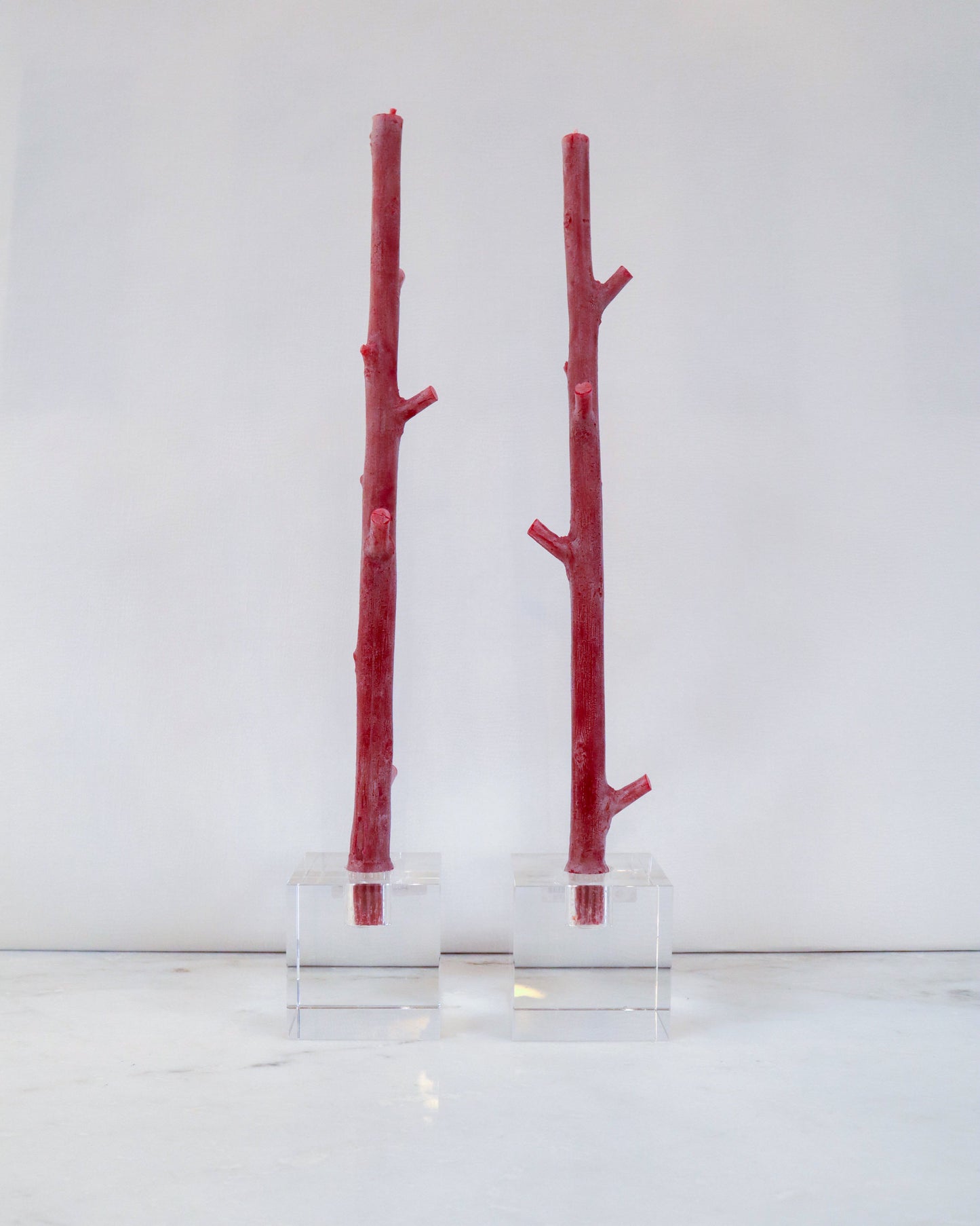 Square Crystal Glass Stick Candle Holder