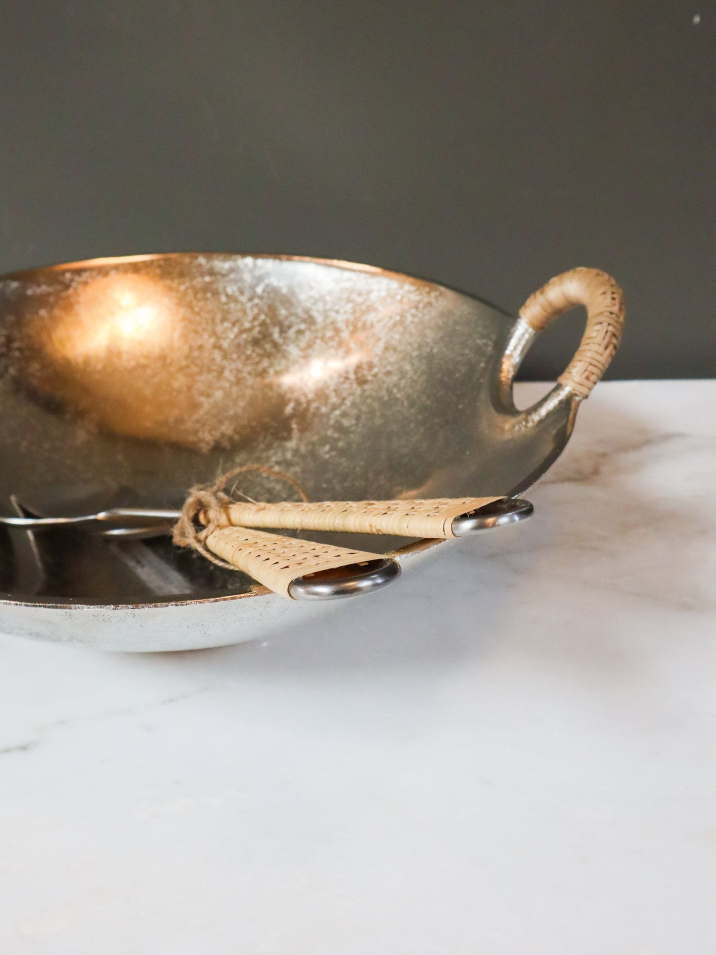 Metal & Rattan Salad Utensils