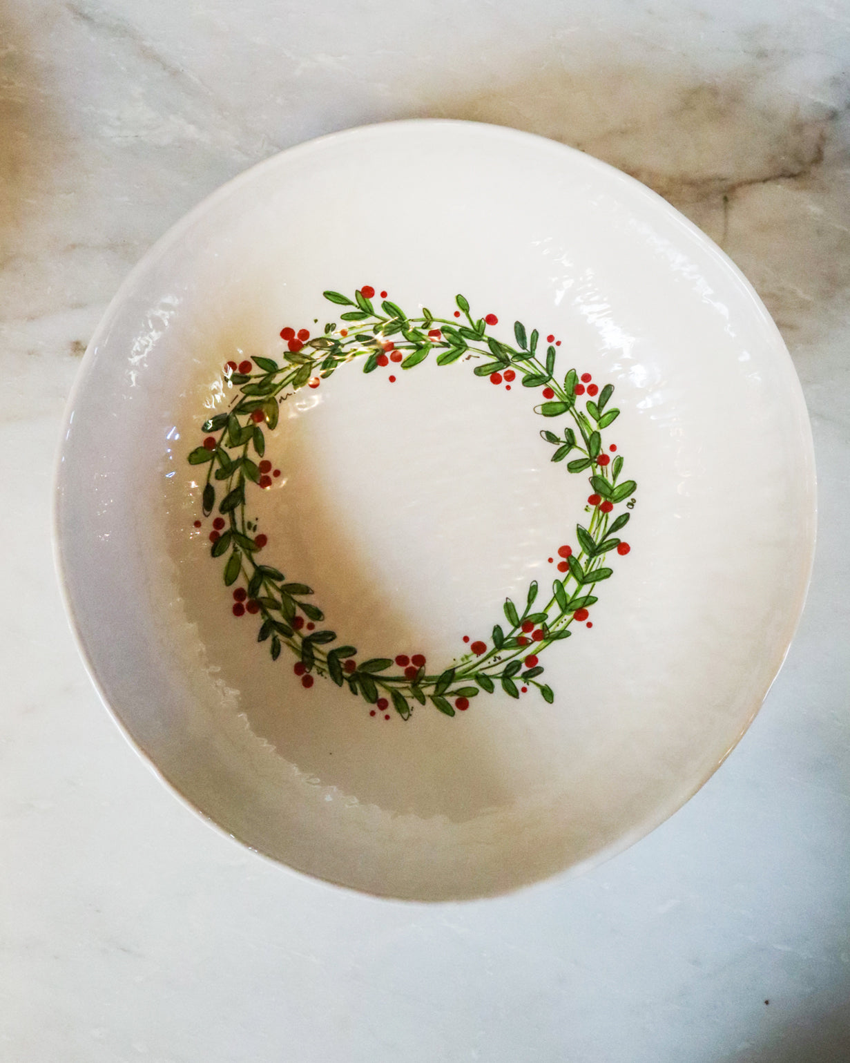 Holly Pattern Serving Bowl - CW