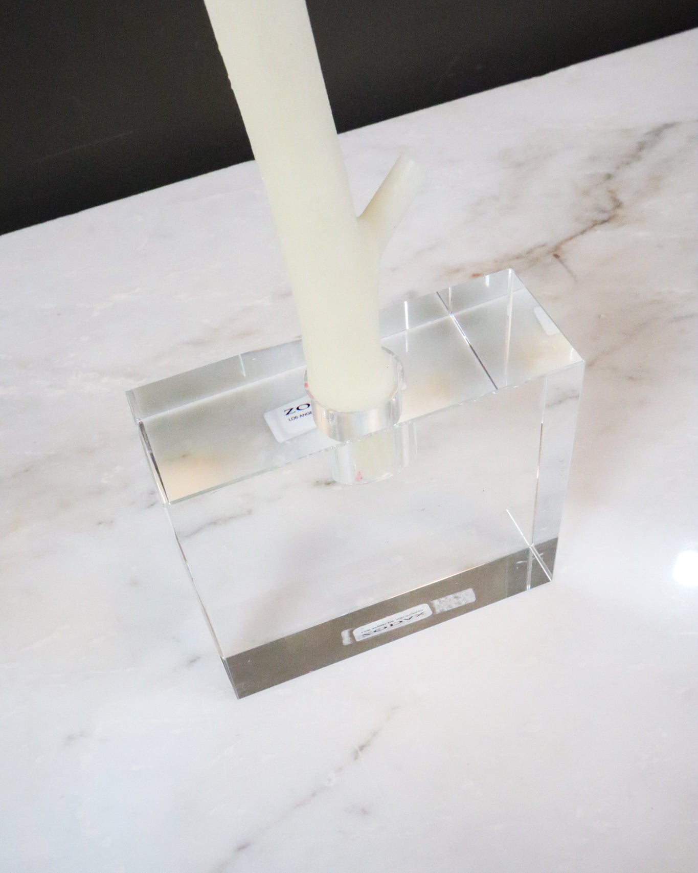 Glass Candle Holder, Square-NP