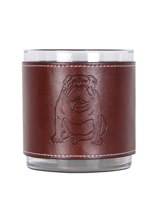 Bulldog Leather Rock Glass - BB