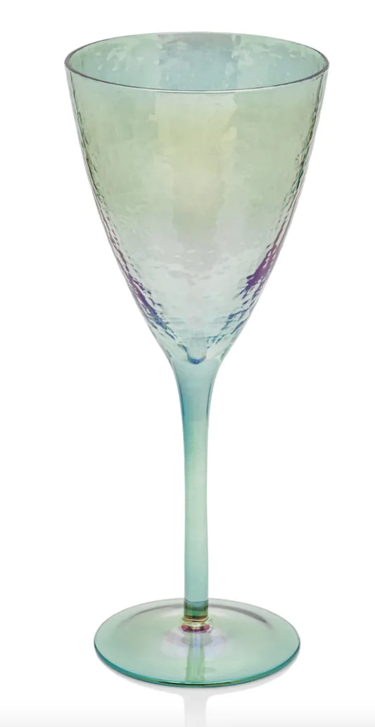 Blue Stemmed wine Glass-WD