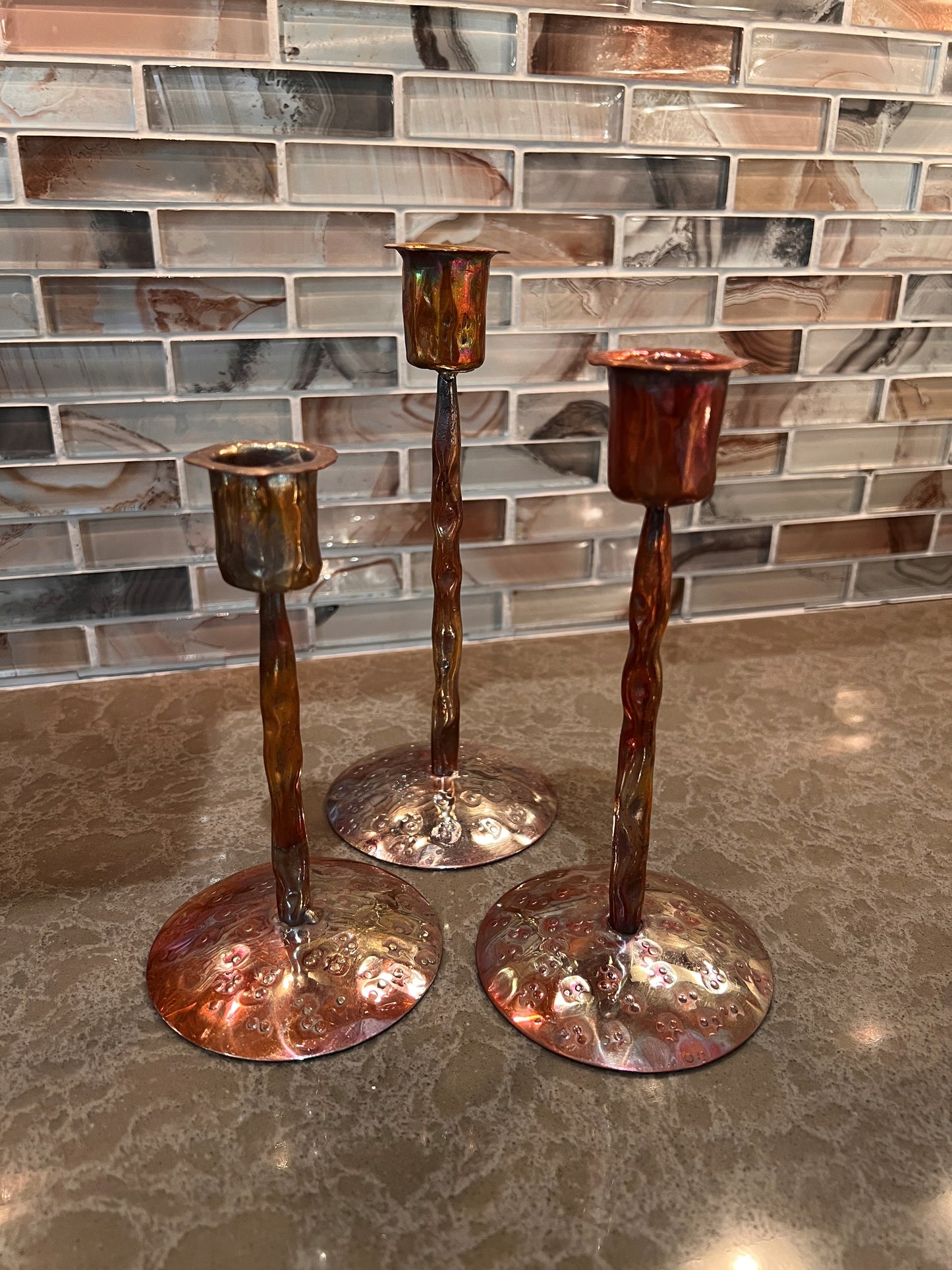 Copper Taper Holder (set of 3)- TM