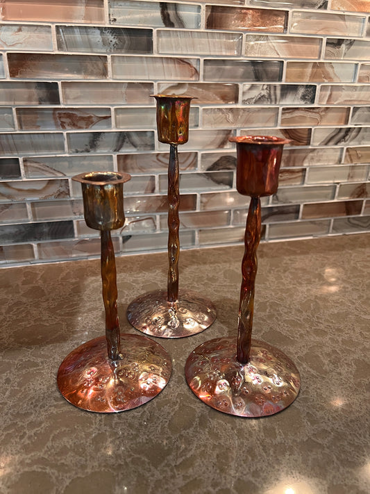 Copper Taper Holder (set of 3)- TM