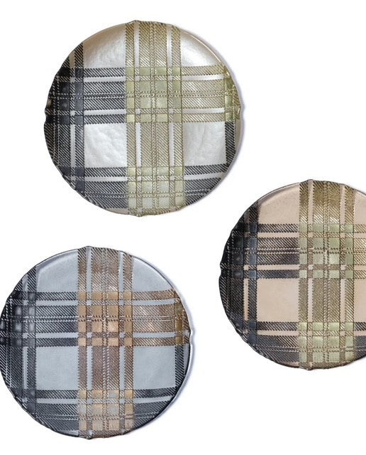 Plaid Dessert Plate-JA