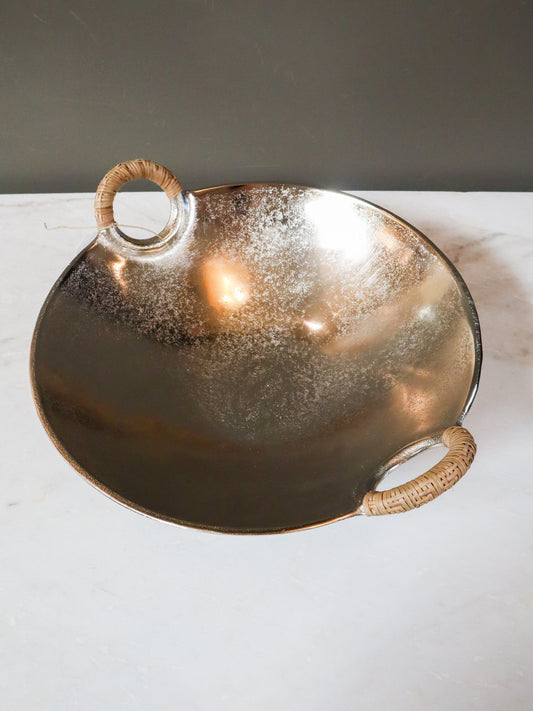 Aluminum Bowl With Rattan Handle-ST