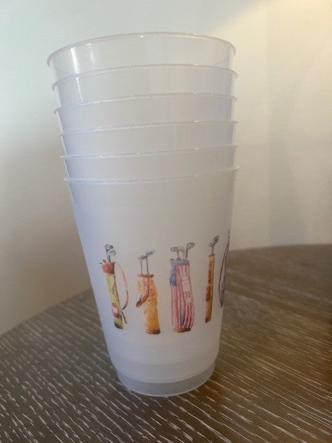 Set of 6 Reusable Golf Bag Cups-GS