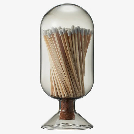 Smoke Grey Glass Match Holder- MC