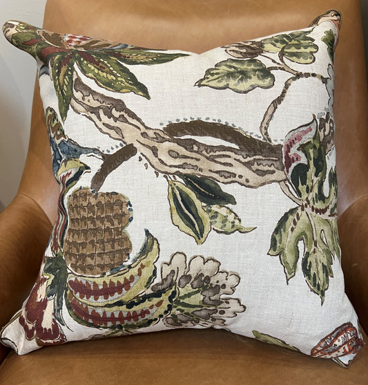 Floral Linen Pillow- SC