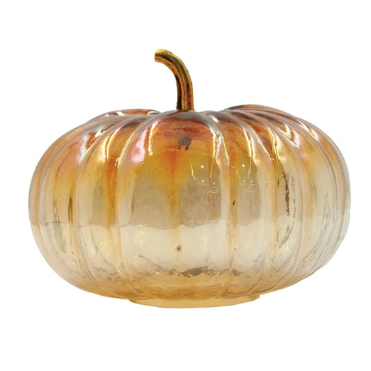 Glass Pumpkin with Brass Stem- MC
