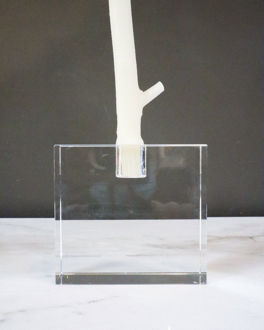 Glass Candle Holder, Square-BM