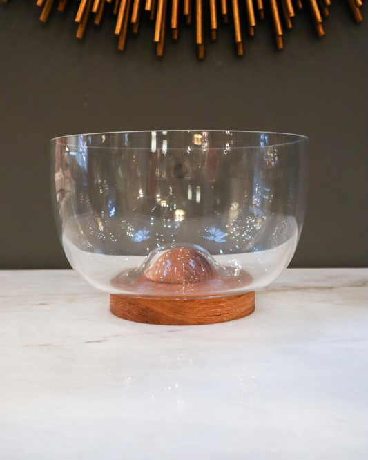 Nature Wooden & Glass Salad Bowl SS