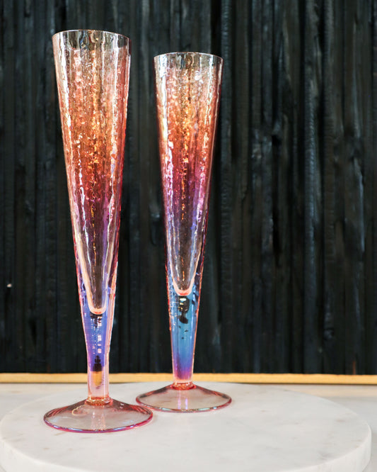 Pink Fluted Champagne Glass - GP