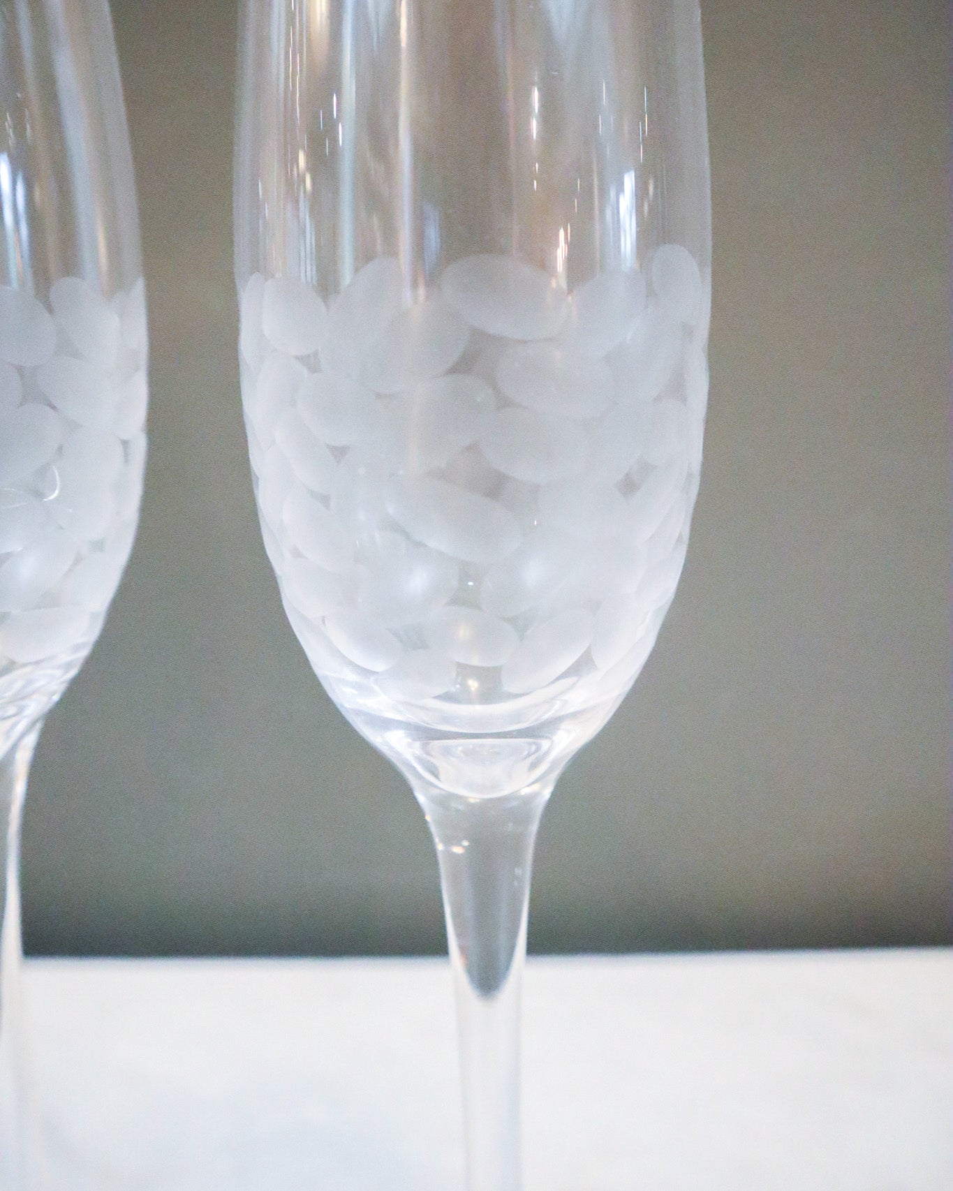 Champagne Flutes, Glass Etched