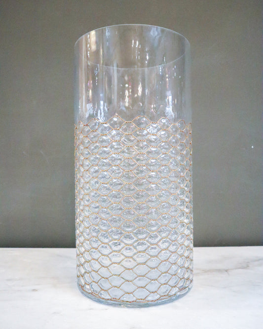 Decorative Wire and Glass Vase