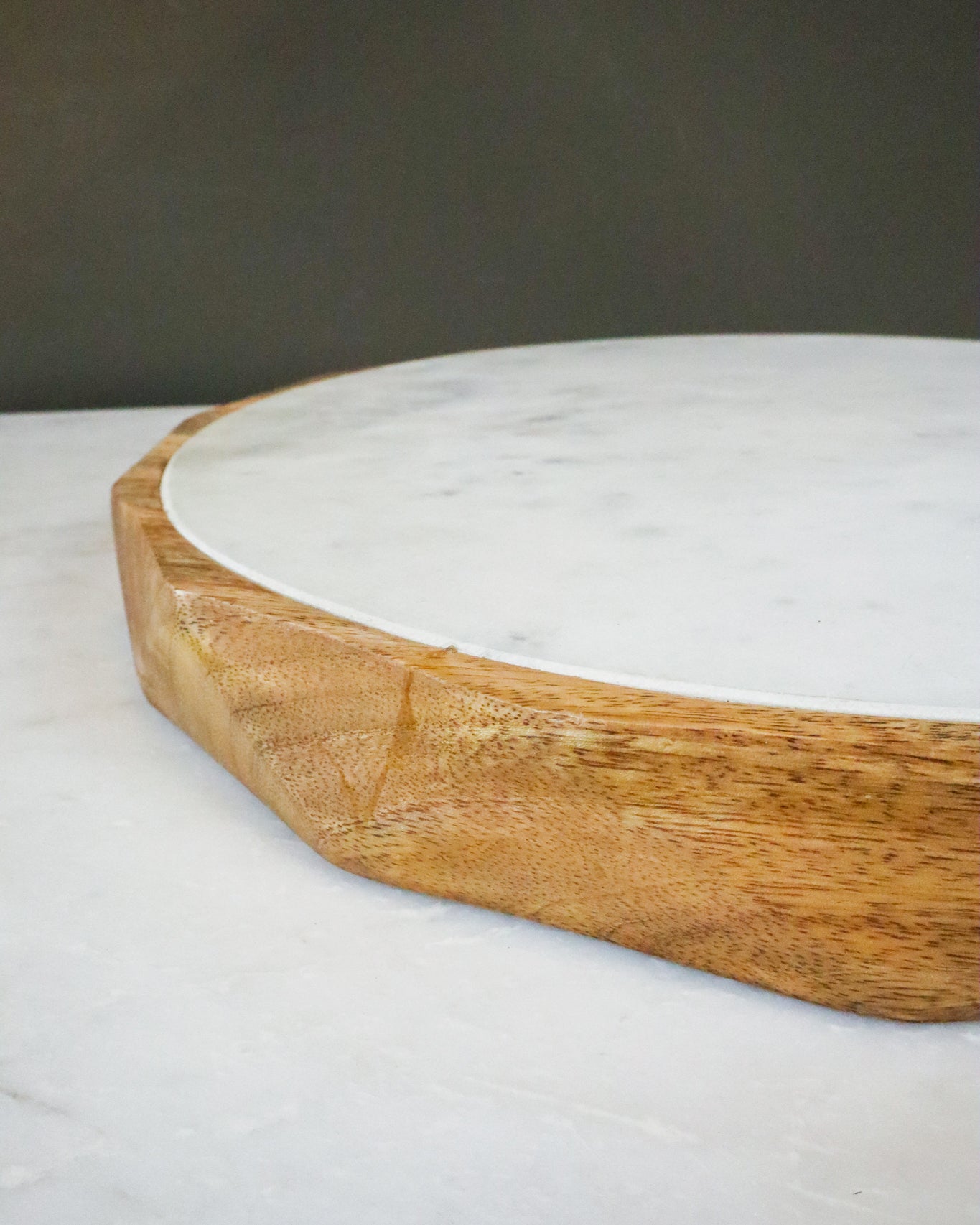 Marble and Wood Cheeseboard