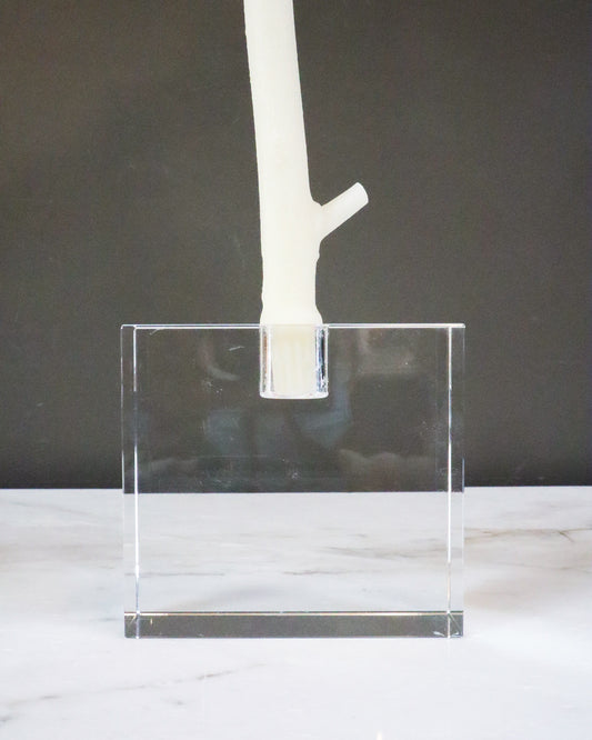 Glass Candle Holder, Square-NP